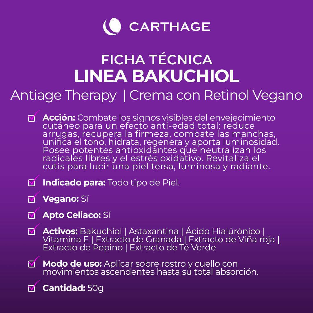 BAKUCHIOL Antiage Therapy / Crema con Retinol Vegano